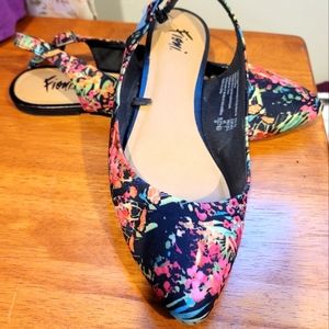 EUC| Floral Fioni Slingback Flats 8.5